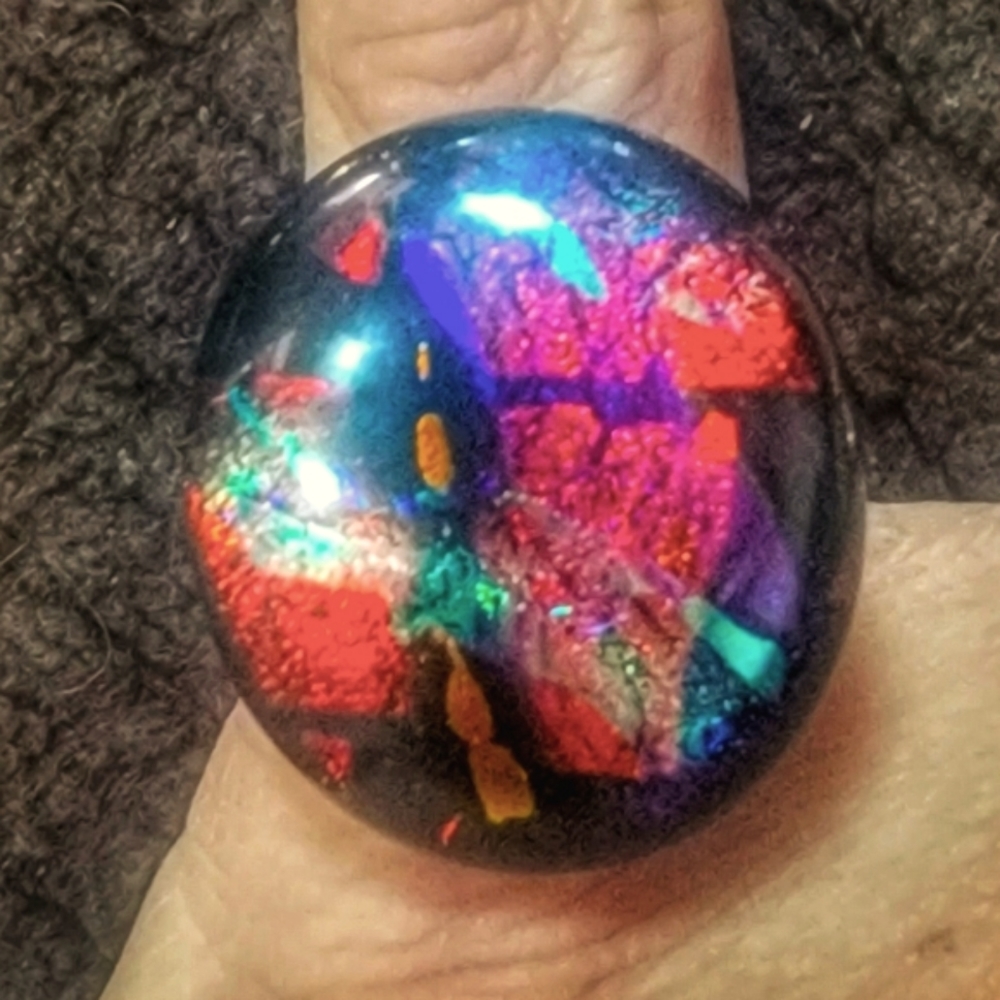 Iridescent Dichroic Glass Ring